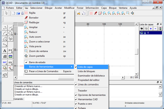 Capas en QCad Capas en QCad
