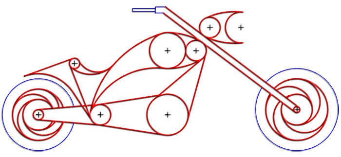 Diseño de una motocicleta mediante tangencias