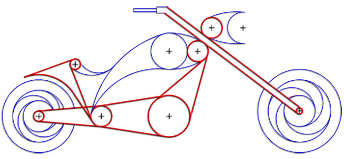 Diseño de una motocicleta mediante tangencias