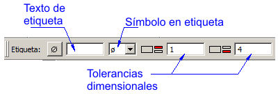 barra de opciones de acotación