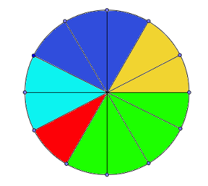 Ruleta con varios colores