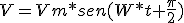 V = Vm*sen(W*t+\frac{\pi }{2})