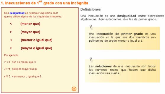 Inecuaciones 1 incógnita