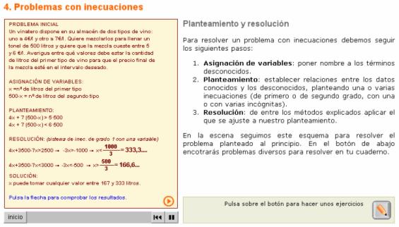 Problemas con inecuaciones